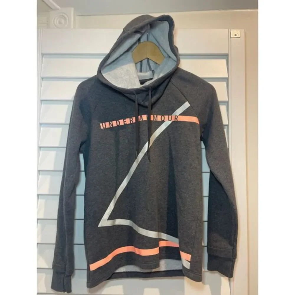 Under‎ Armour Hoodie Pullover Athleisure Activewear Gray Peach White Size XS
